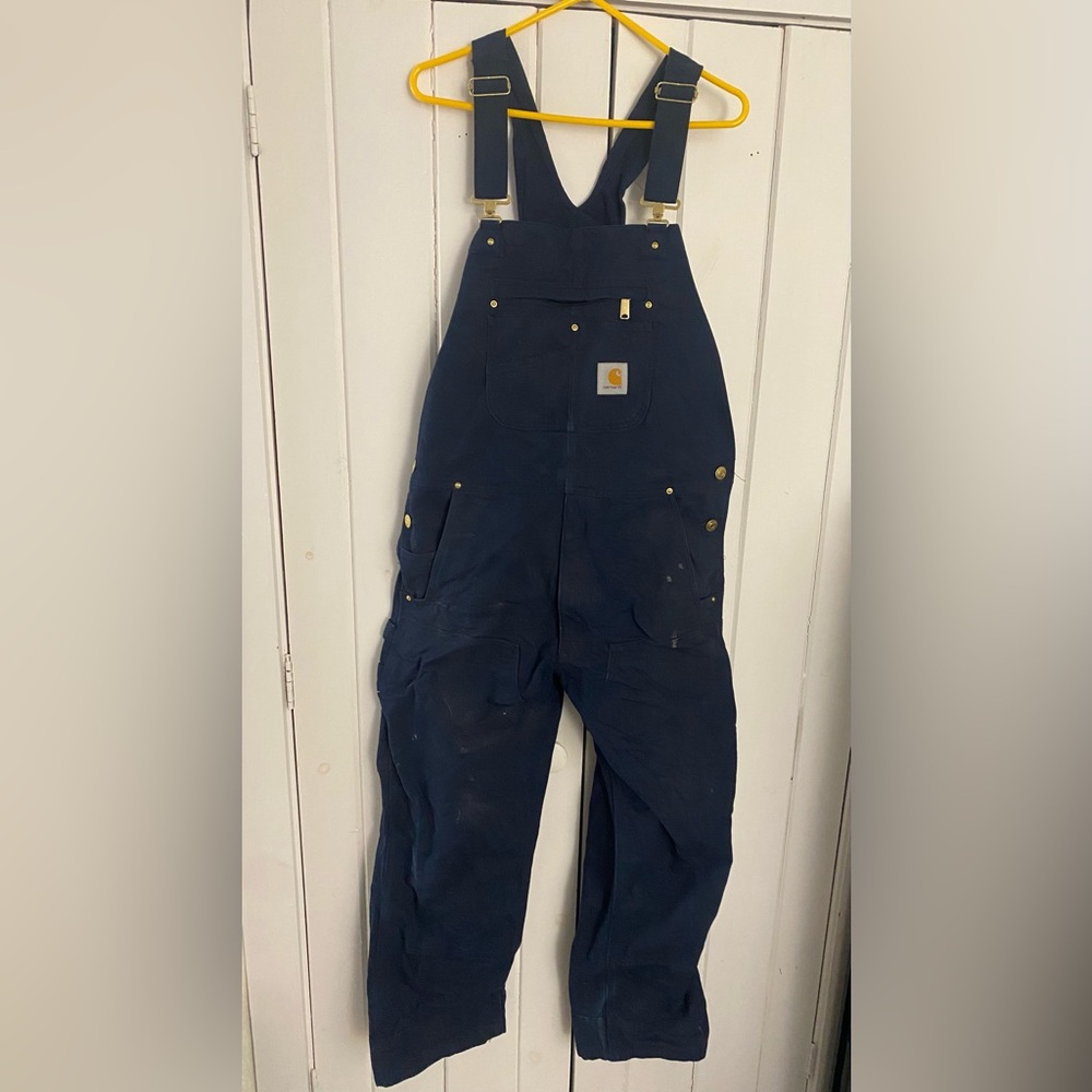 Carhartt Mens Navy Blue Overalls